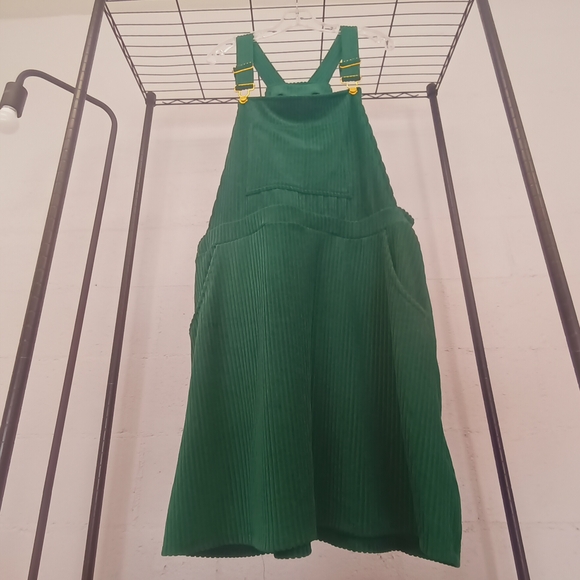 Green Corduroy Pinafore Dress - Picture 4 of 4